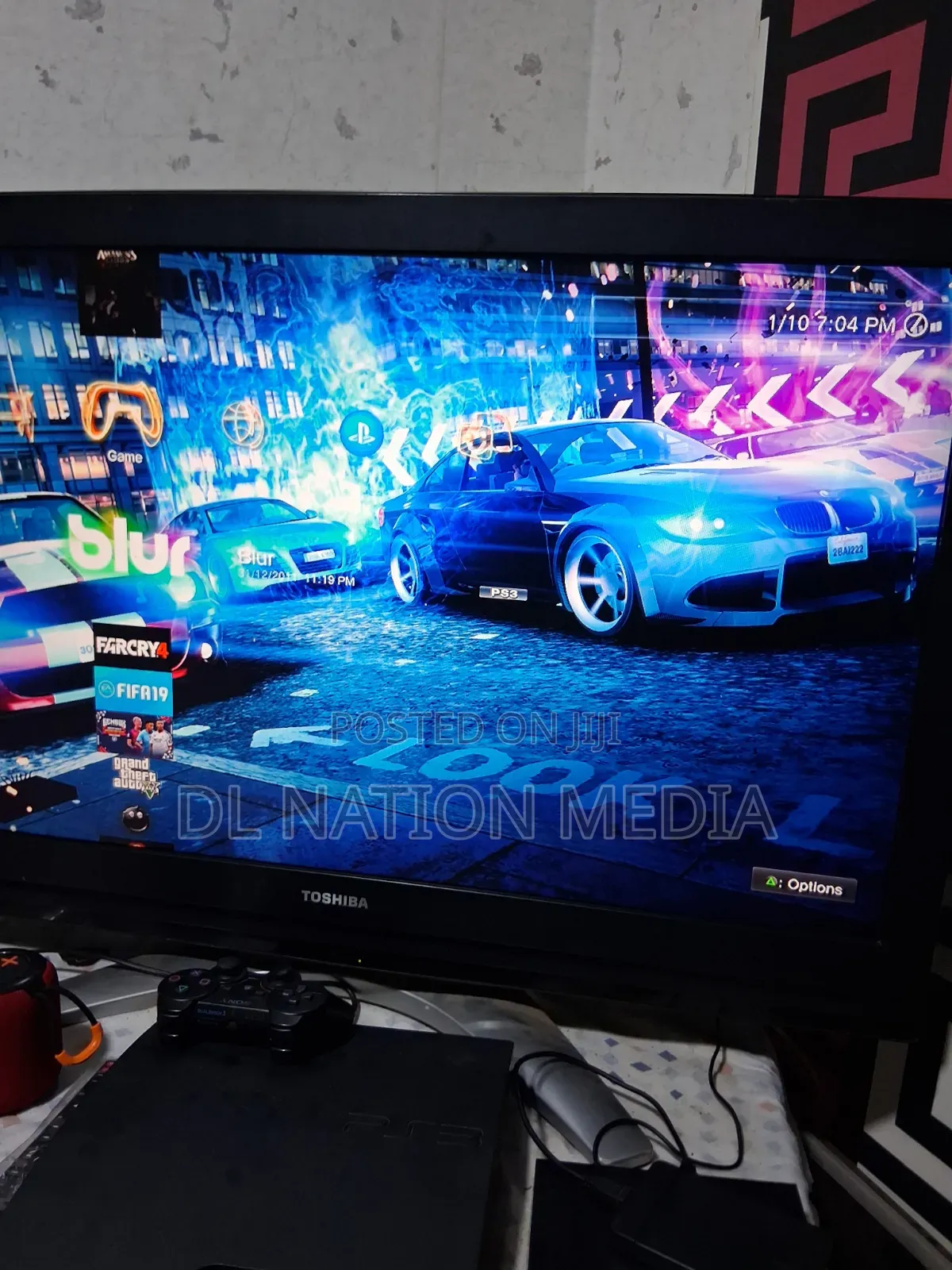 PS3 Slim Jailbreak With 2 Pads and 17games +500gig HDD and a Cable