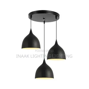 Triple Black Bell Pendant Light