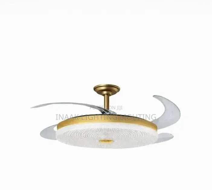 Gold Retractable Fan Light