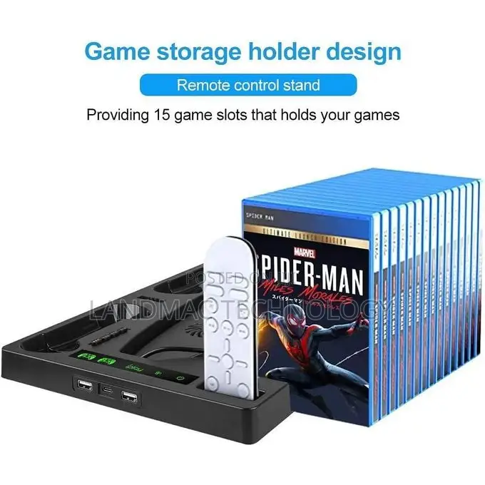 Ps5 Console Cooling Vertical Stand With Dual Controller Ports