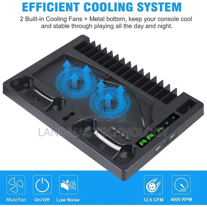 Ps5 Console Cooling Vertical Stand With Dual Controller Ports