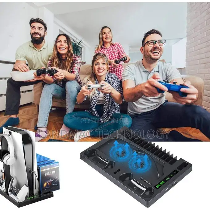 Ps5 Console Cooling Vertical Stand With Dual Controller Ports