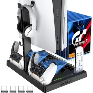 Ps5 Console Cooling Vertical Stand With Dual Controller Ports