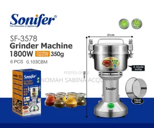 Sonifer Stainless Steel Spices Grinder Machine ,1,800W (350g)