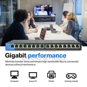 Linksys LGS116P 16-Port Gigabit Ethernet PoE+ Unmanaged Switch