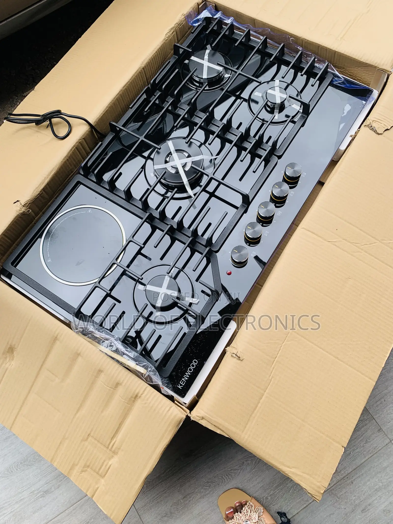 Authentic Sleek 90cm 4+1 Ceramic Burner Gas Cooker Hob Built-In