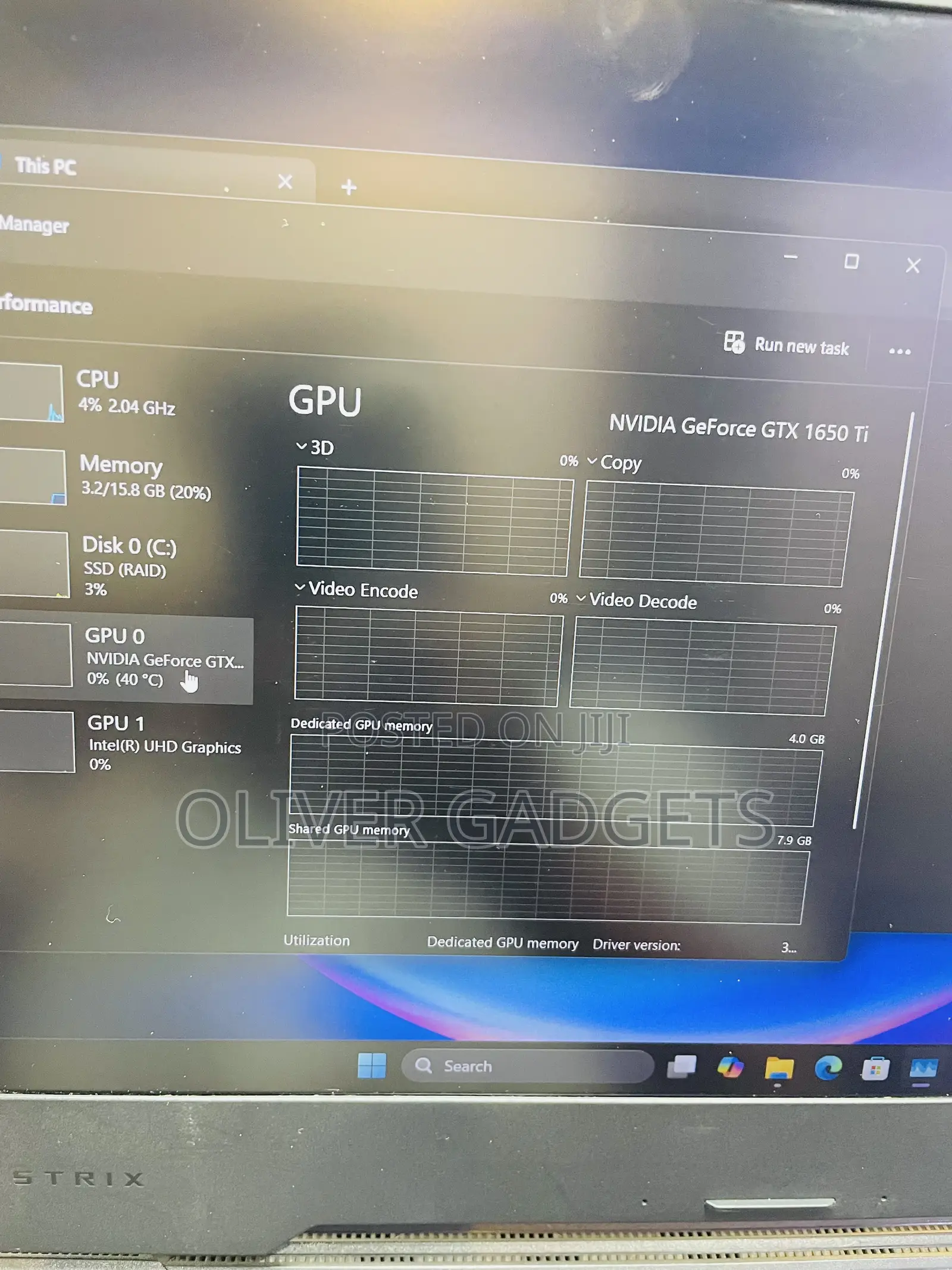 Laptop Asus ROG Strix G15 G512 16GB Intel Core i5 SSD 512GB