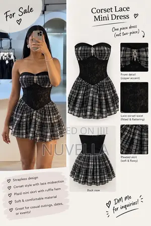 Plaid Corset Mini Dress