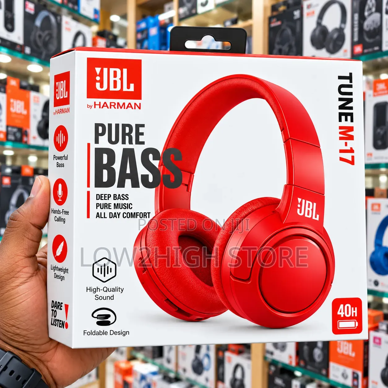 JBL Tune M-17 Wireless Over-Ear Headphones - Low2High