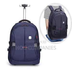 19' Adult Travel Backpack Detachable Wheels Waterproof Trolley Bag