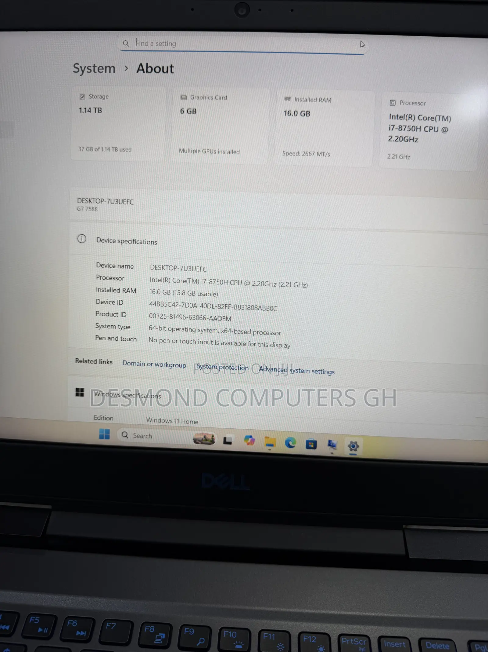 Laptop Dell G7 15 7588 16GB Intel Core i7 HDD+SSD 1.5T