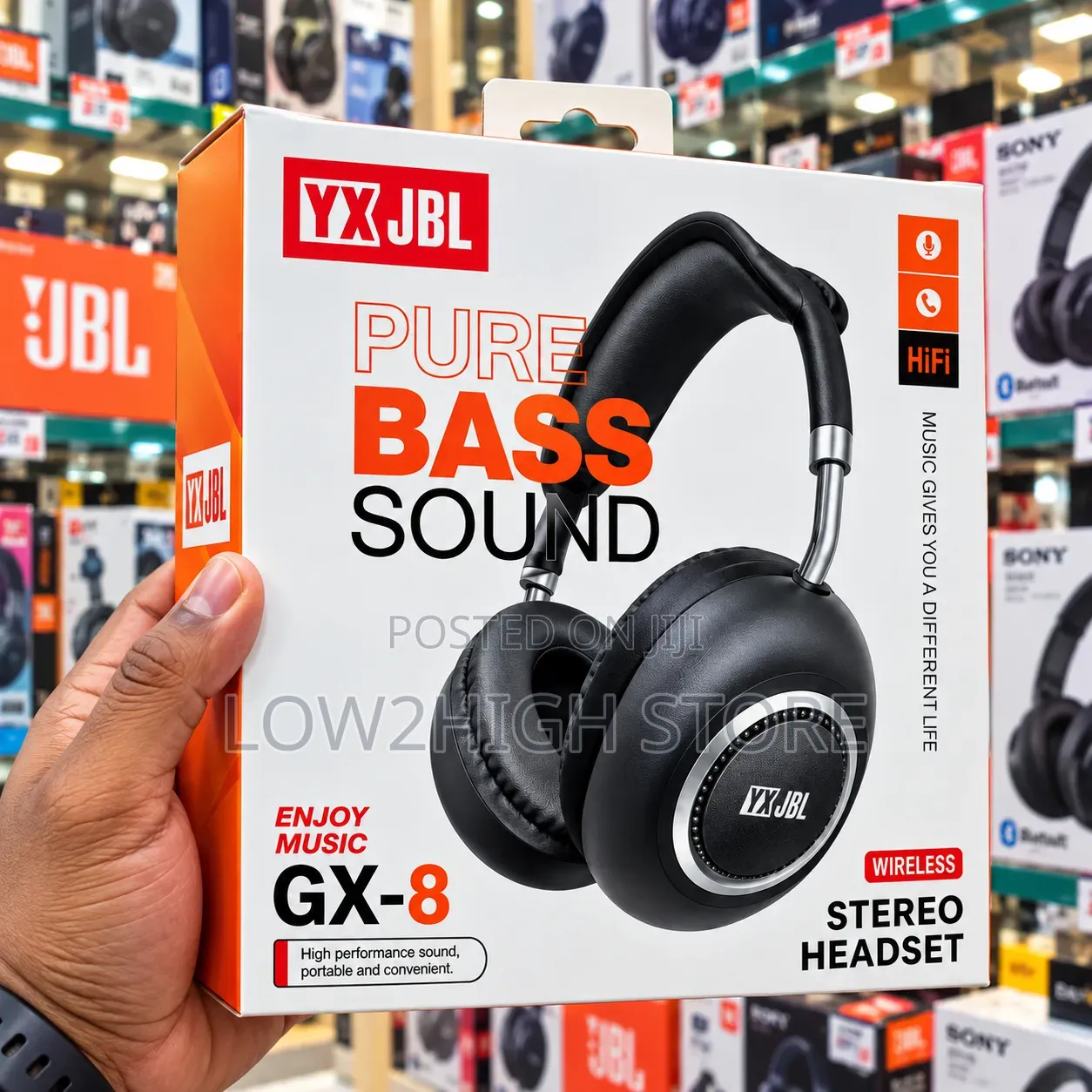 YX JBL GX-8 Wireless ANC Over-Ear Headphones - Low2High