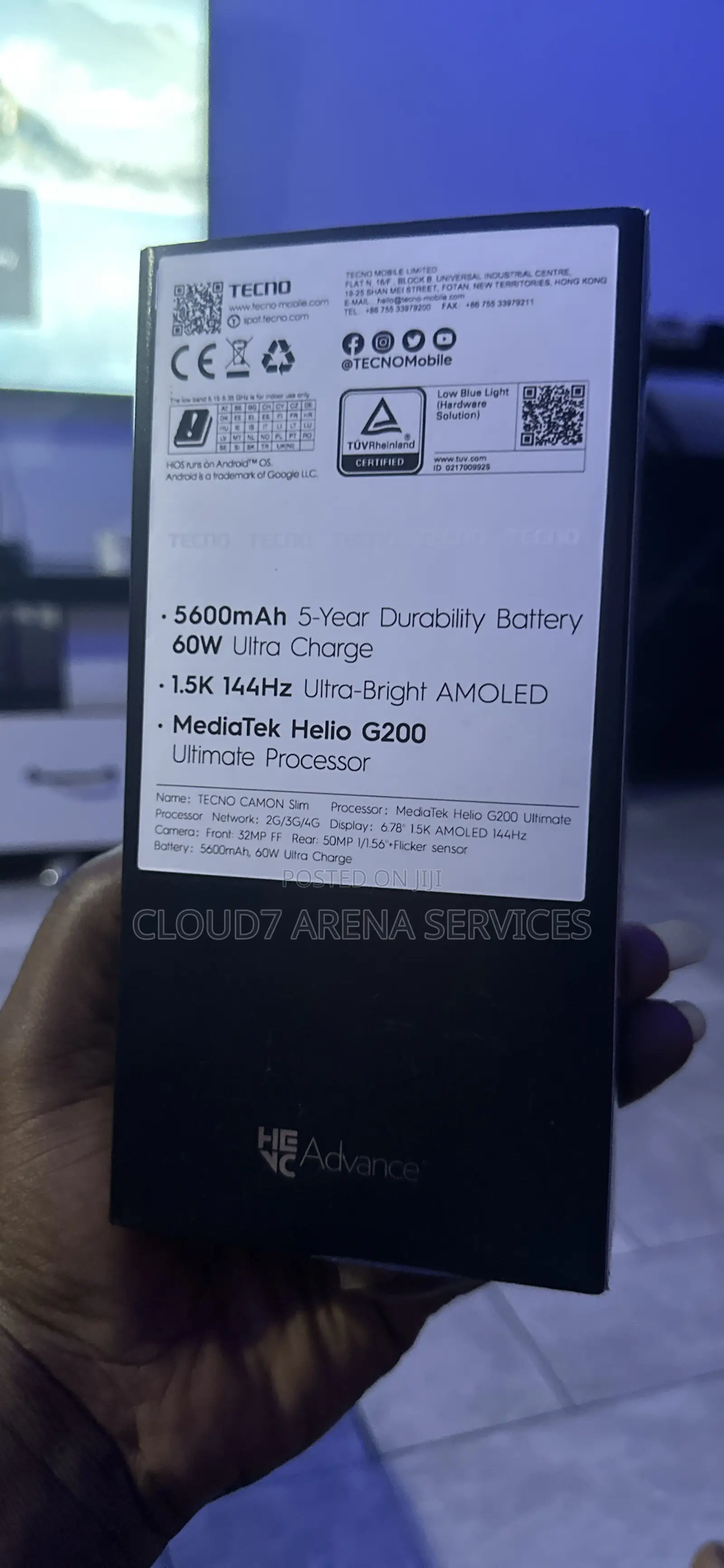New Tecno Camon Slim 256 GB Black