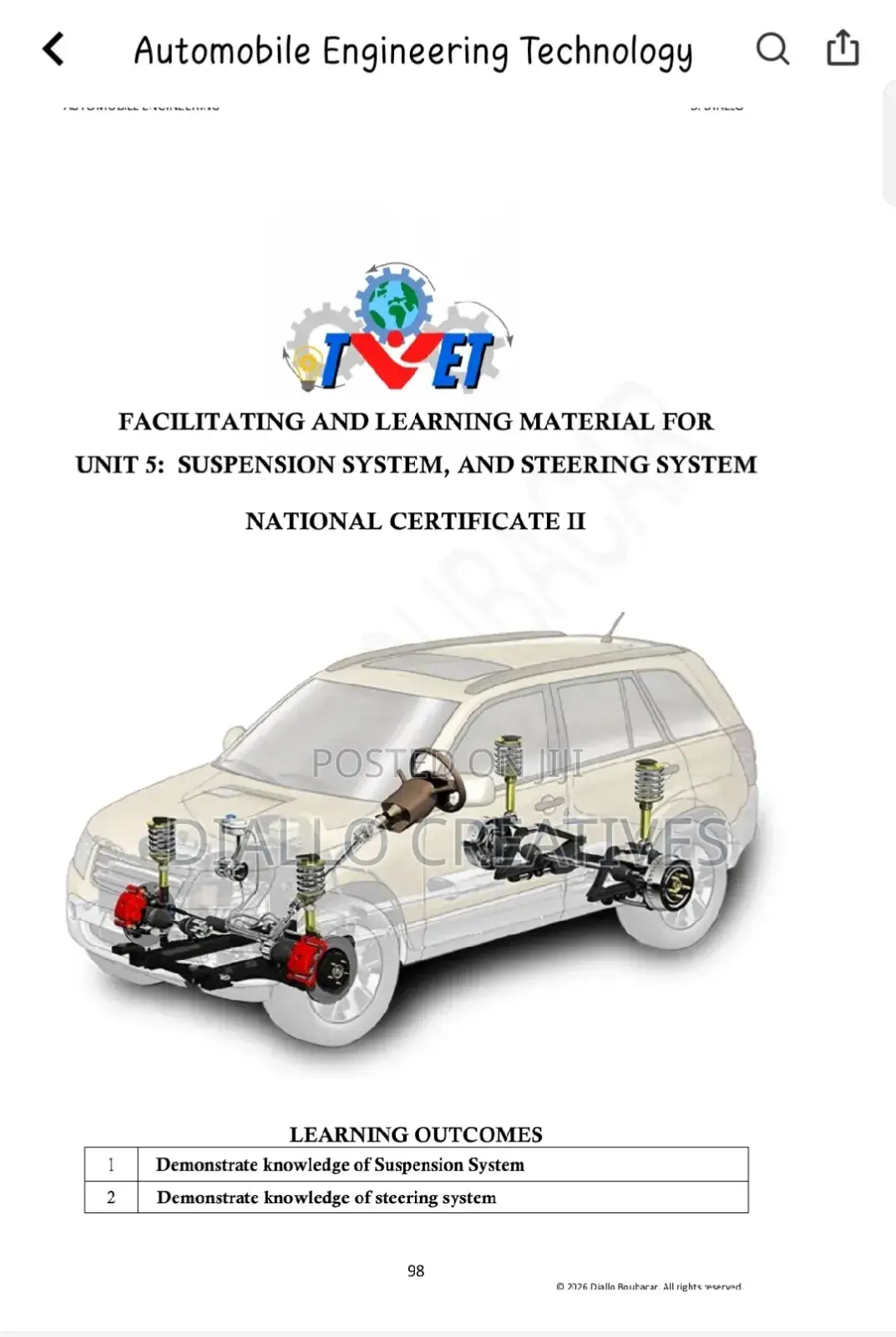 Automobile Engineering Technology Textbook