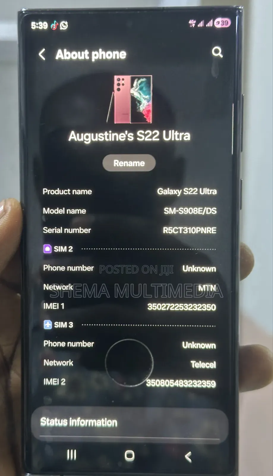 Samsung Galaxy S22 Ultra 5G 256 GB Pink