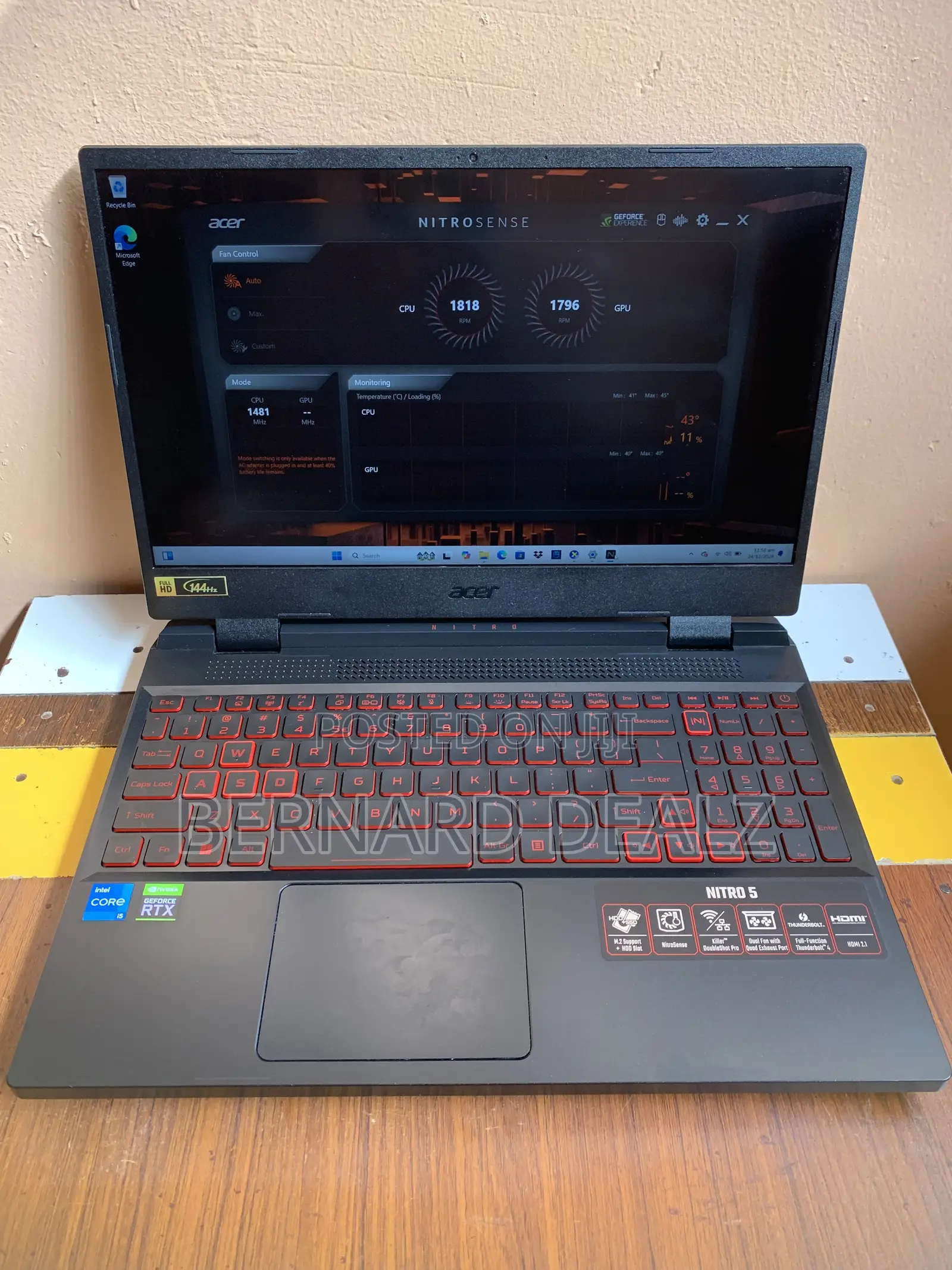 New Laptop Acer Nitro 5 8GB Intel Core i5 HDD+SSD 512GB