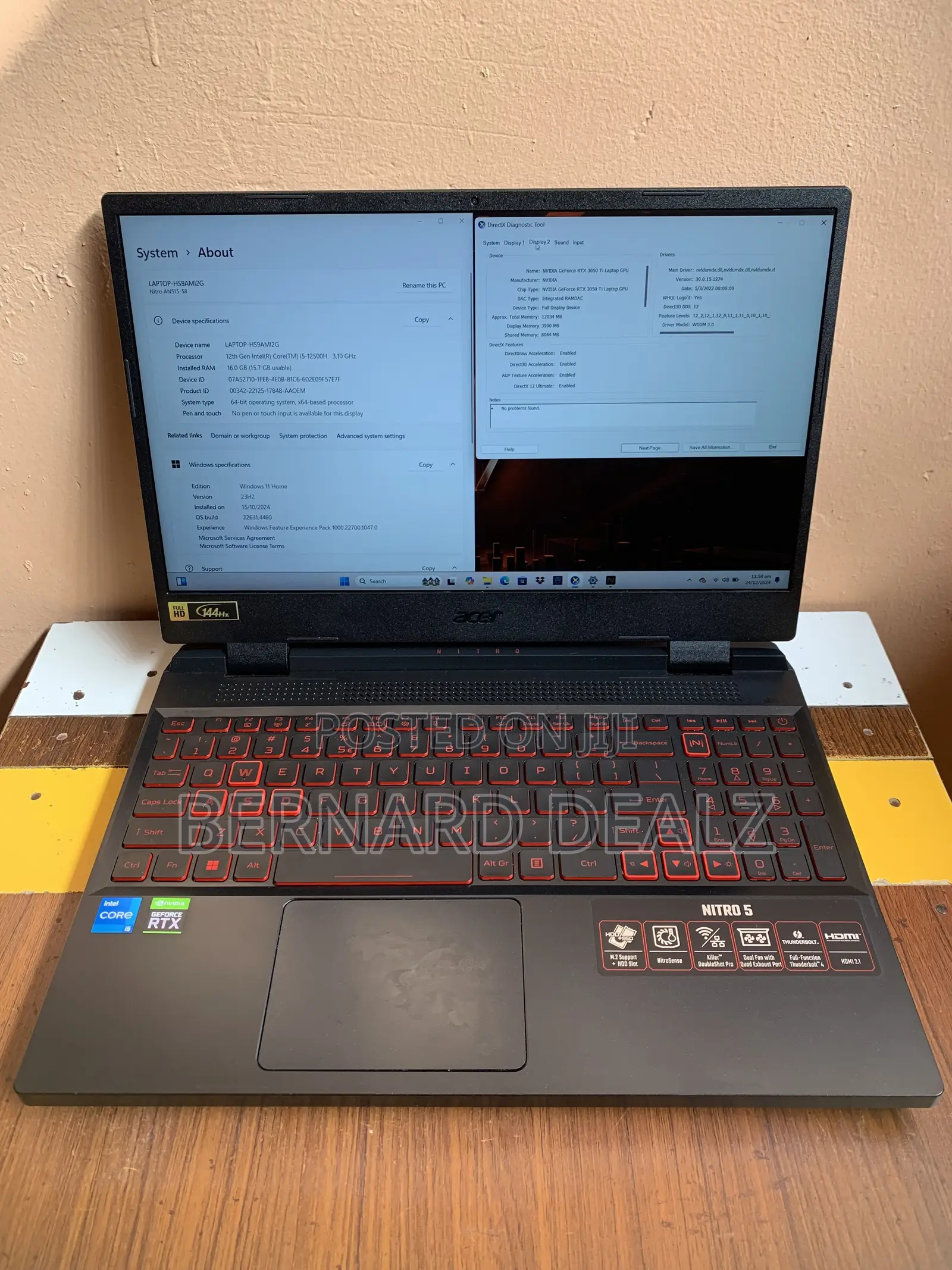New Laptop Acer Nitro 5 8GB Intel Core i5 HDD+SSD 512GB
