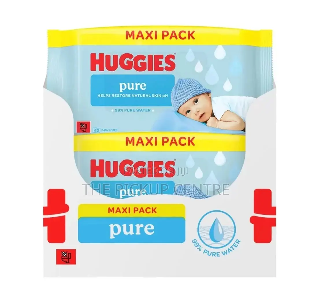 Huggies Pure Baby Wipes Maxi Pack (12x60 Wipes)