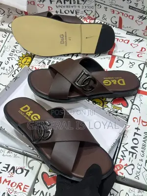 Dolce and Gabbana Coffee Men’s Slippers