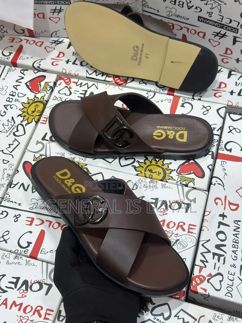 Dolce and Gabbana Coffee Men’s Slippers