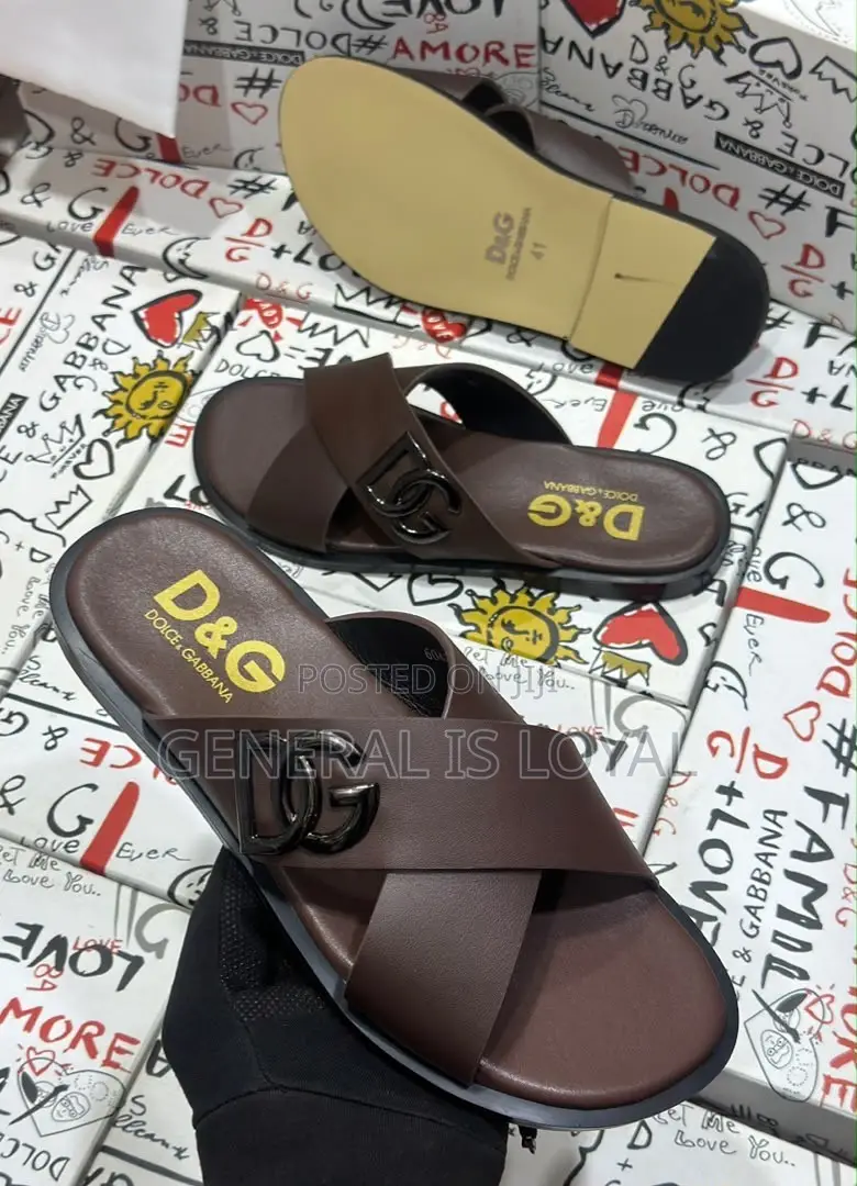 Dolce and Gabbana Coffee Men’s Slippers
