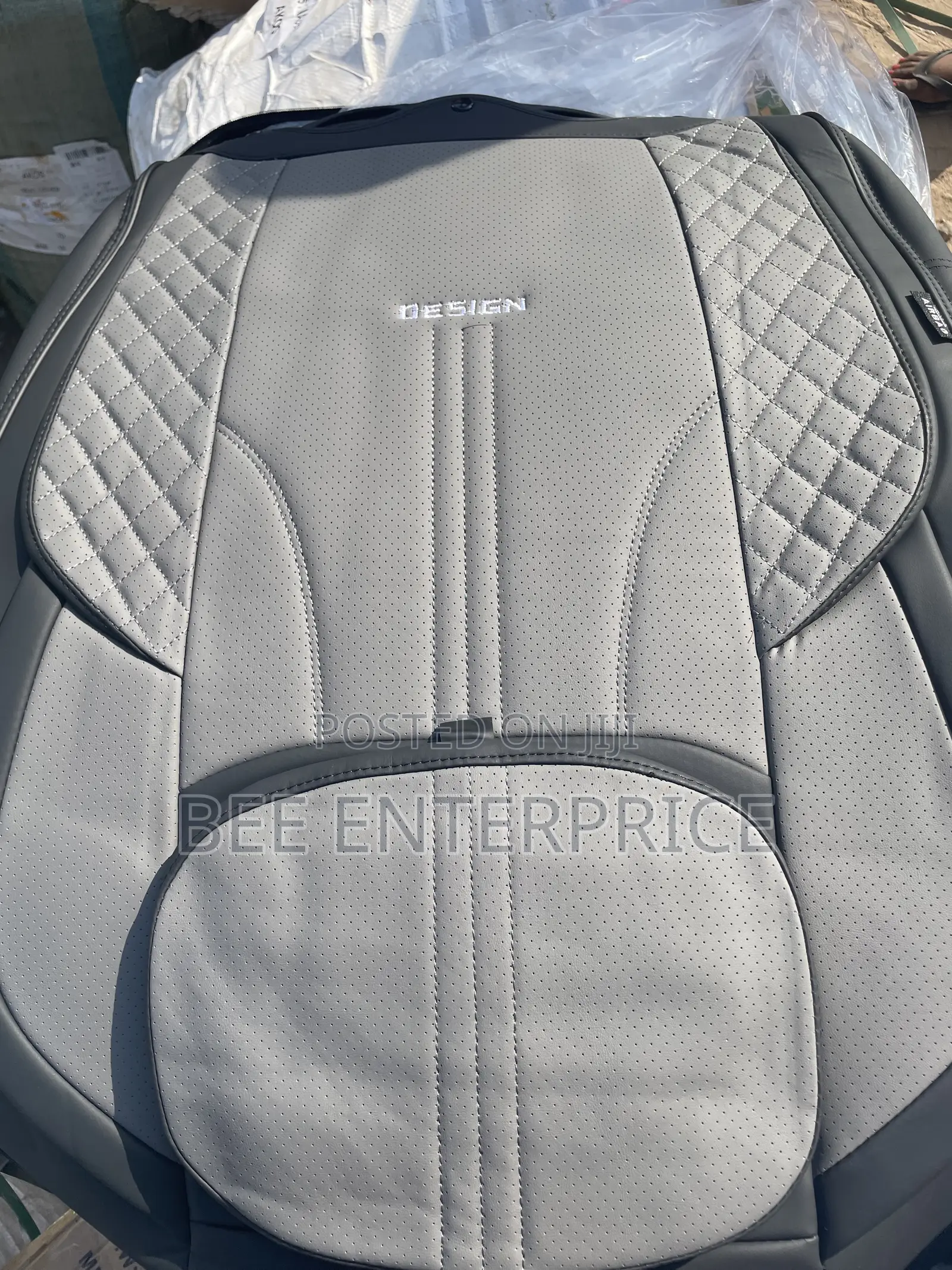 Grey and Black Design Car Seat Cover -Full Set