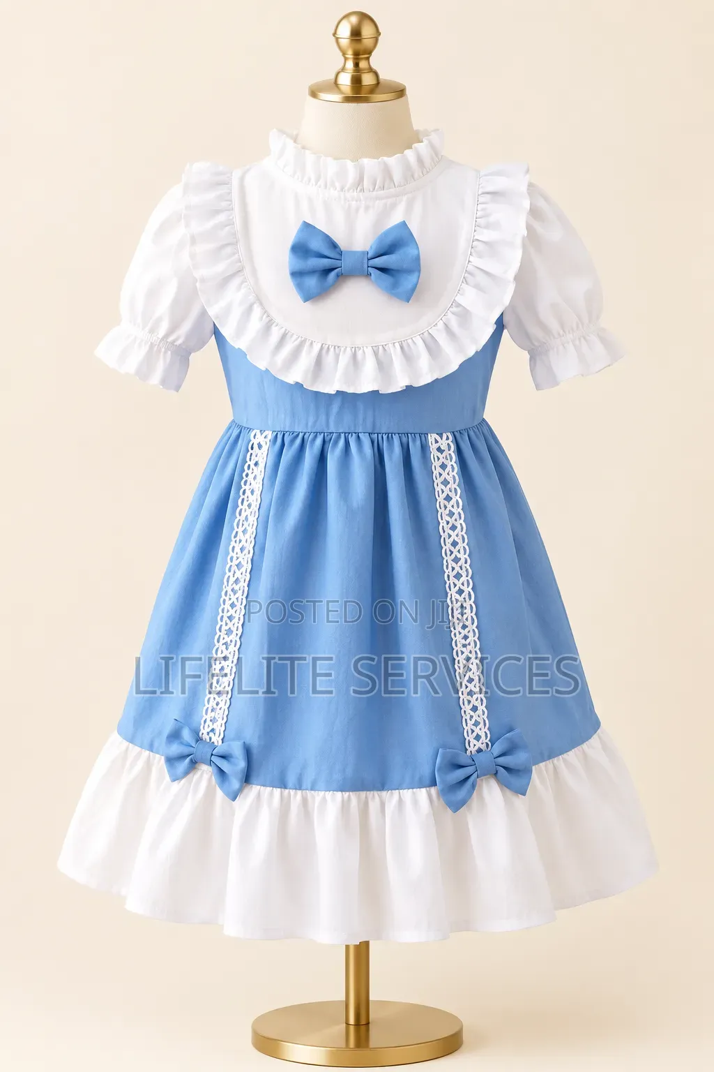 Beautiful Bow Tie Church Dress for Baby Girls 3 to 4yrs