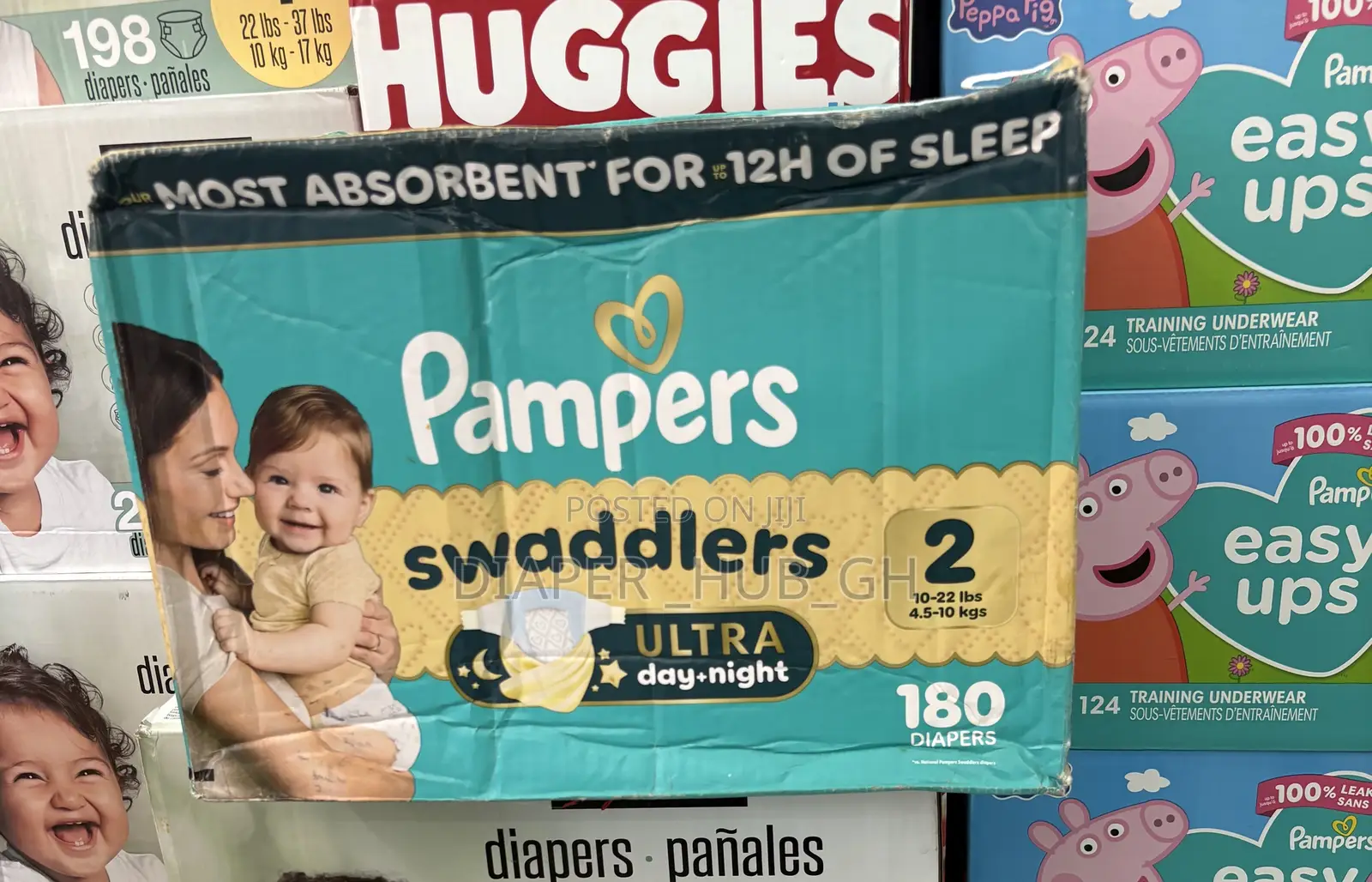 Pampers Swaddlers Ultra Day + Night Baby Diapers (Size 2) - 180 Count