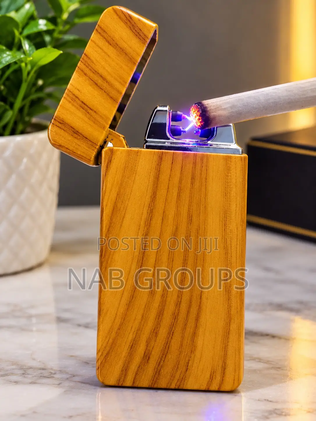Premium Wood-Grain Electric Plasma Lighter