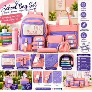 4in1 School Bag With Tote Bag Pencil Case Etc