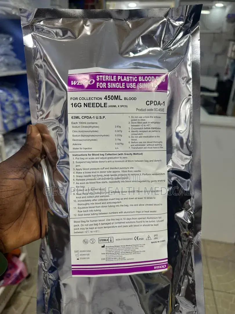 Sterile Plastic Blood Bag (Single)