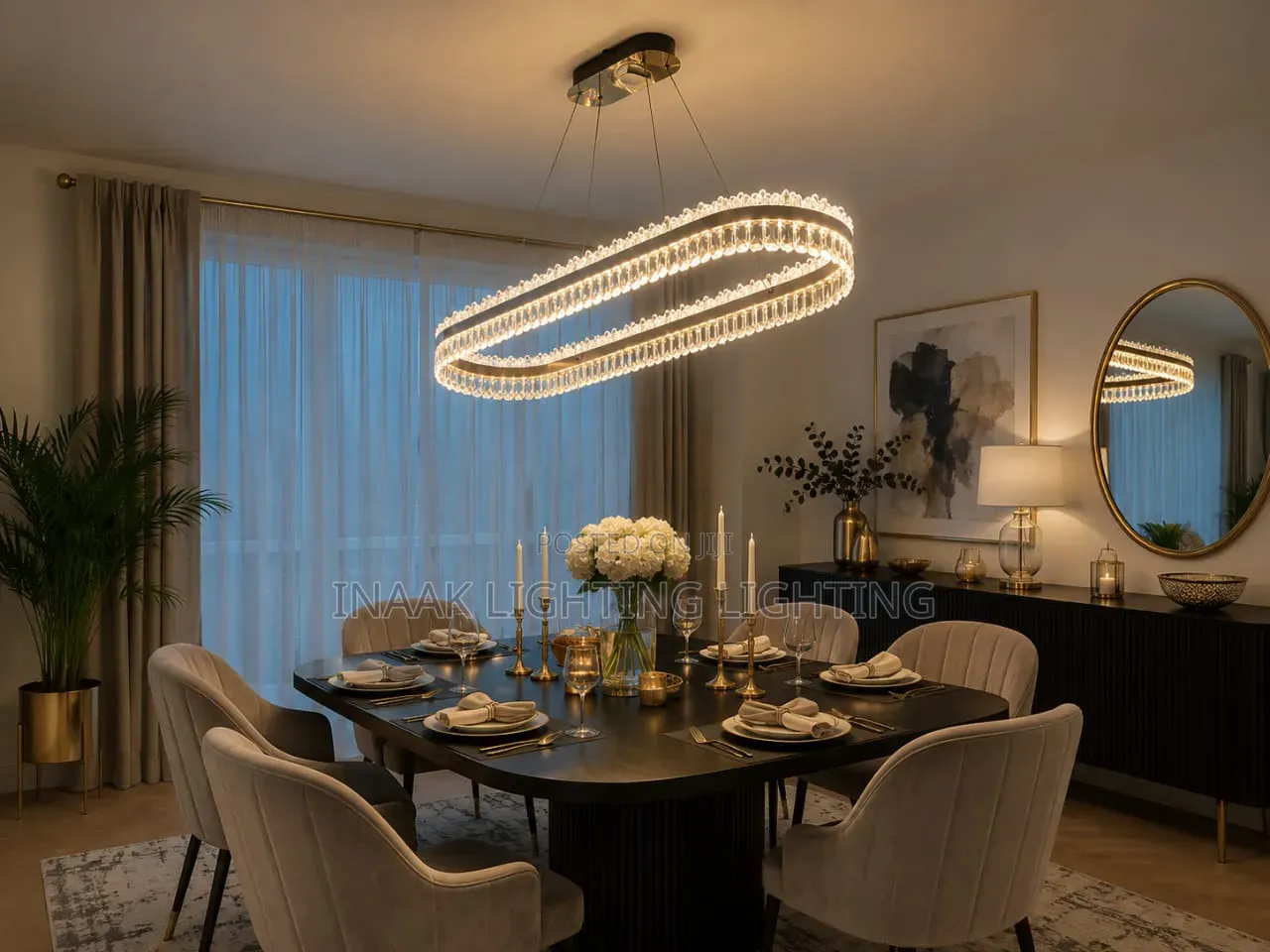 Luxury Oval Crystal Chandelier - Modern Dining Light