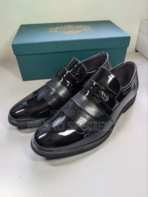 Men’s Black Glossy Formal Dress Shoes – Office, Wedding & Church Shoes