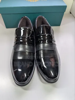 Men’s Black Glossy Formal Dress Shoes – Office, Wedding & Church Shoes