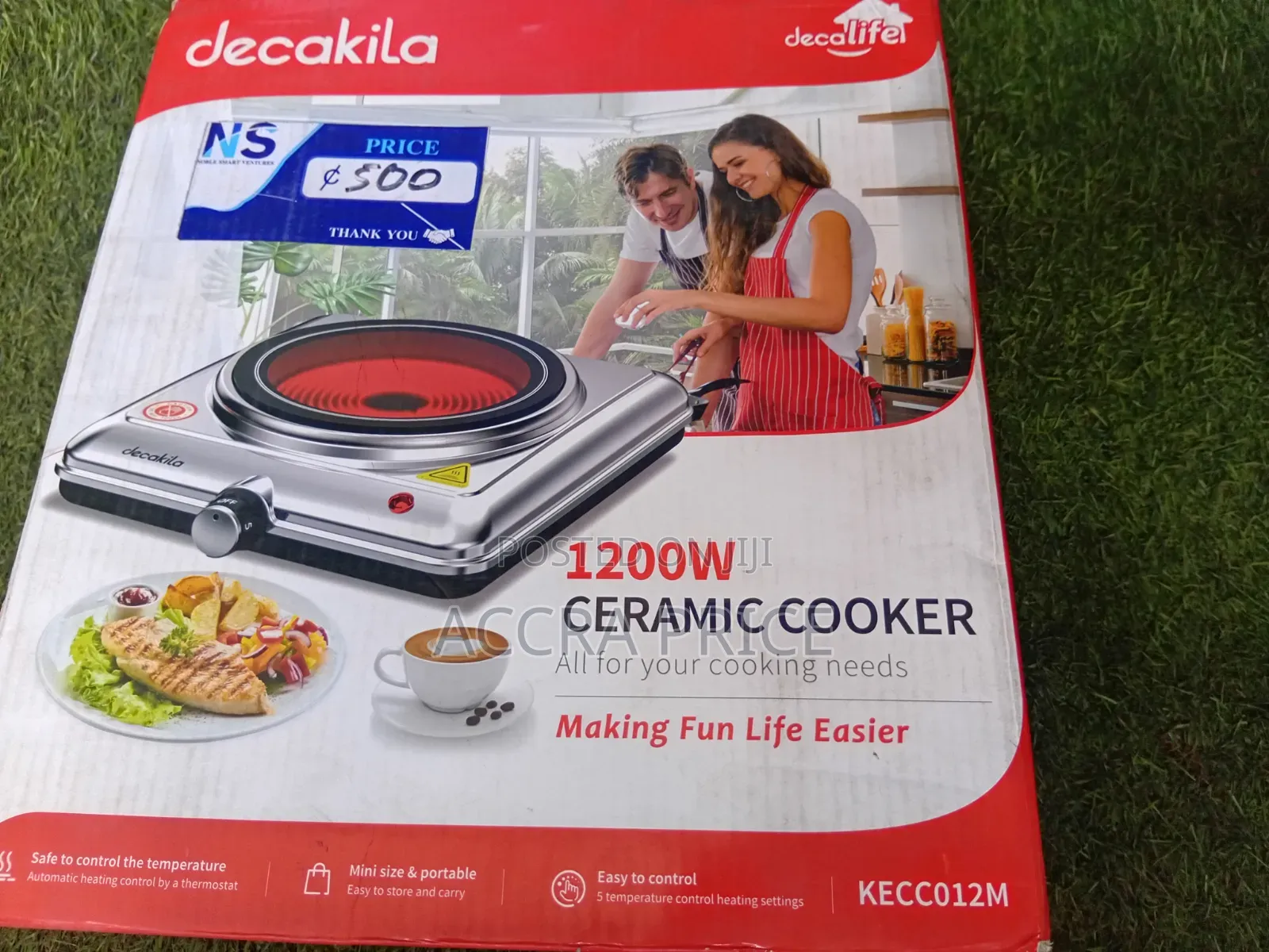 Decakila 1200W Ceramic Cooker Fast Portable Electric Hot Plate