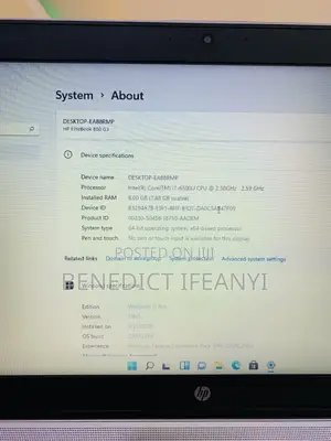 Laptop HP EliteBook 850 G3 8GB Intel Core i7 HDD+SSD 640GB