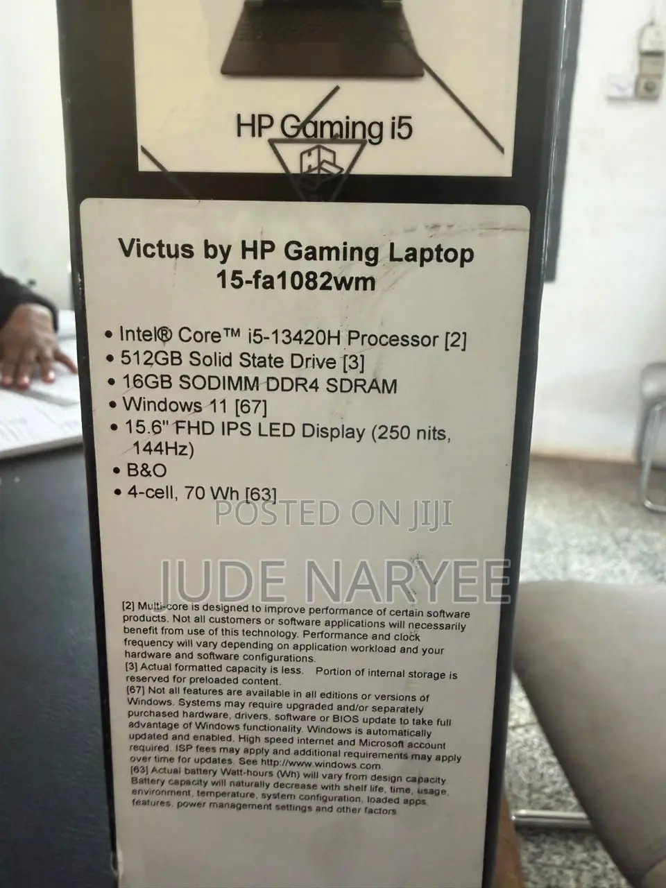 New Laptop HP Victus 15 16GB Intel Core i5 SSD 512GB