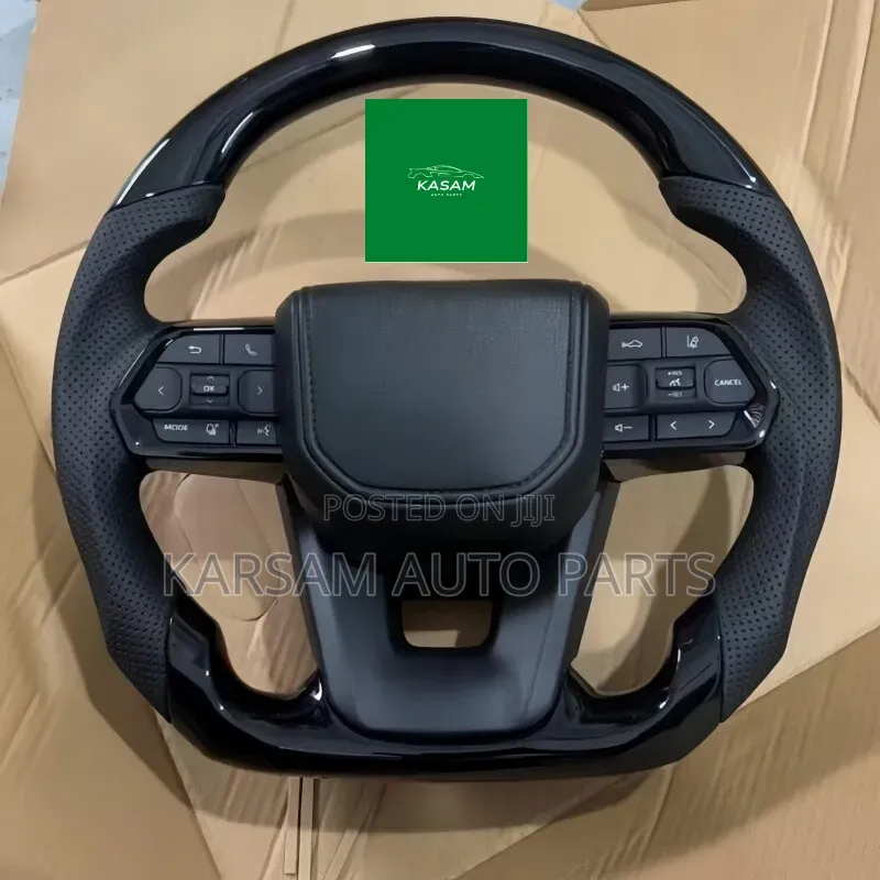 Land Cruiser Prado 250 Style Steering Wheel Black Leather Carbon