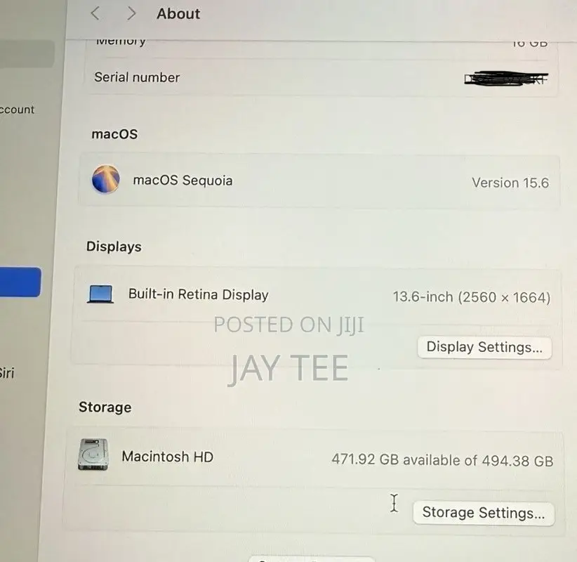 Laptop Apple MacBook Air 16GB Apple M4 SSD 512GB