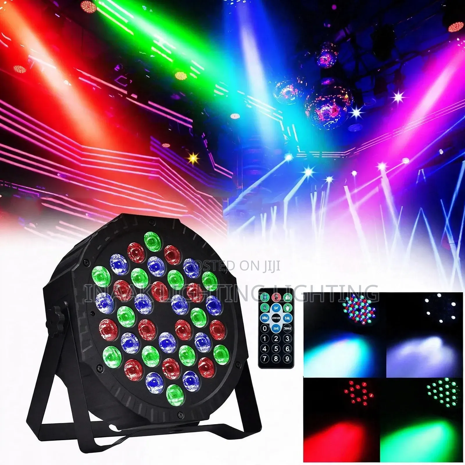36 LED RGB Par Stage Light With Remote - DJ Disco Party Light