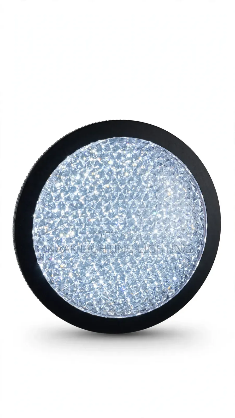 2-in-1 Crystal LED Ceiling Light With Warm Gold Ring