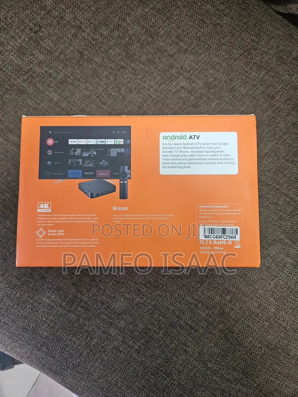 Android TV I96z8 Smart TV Box