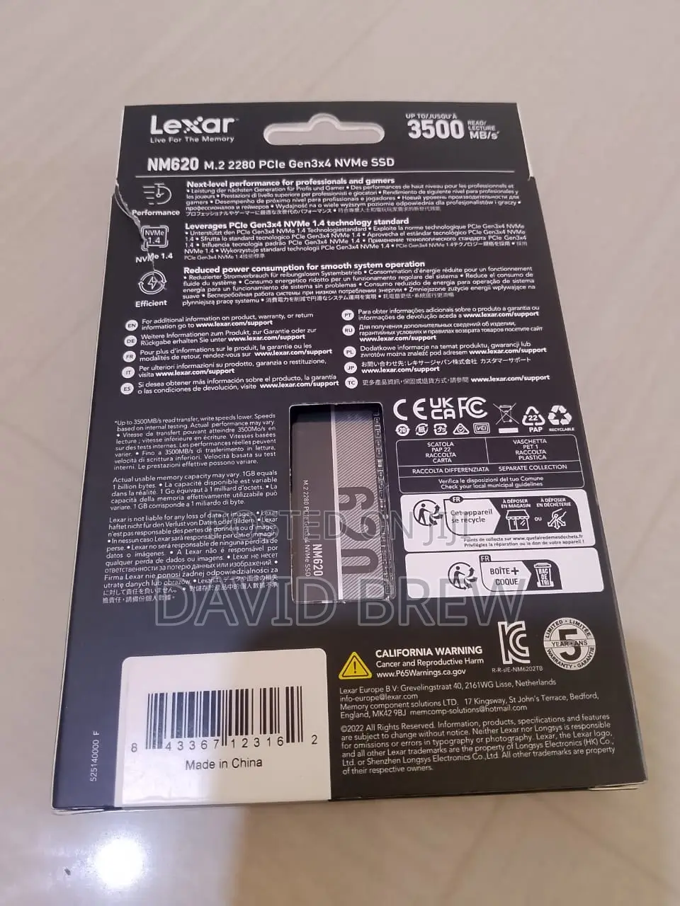 Lexar Nm620 1tb Ssd, M.2 2280 Pcie Gen3x4 Nvme