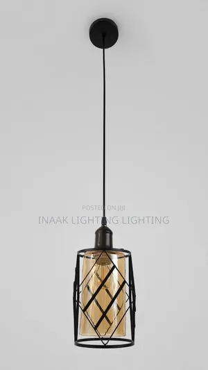 Amber Glass Cage Pendant Light