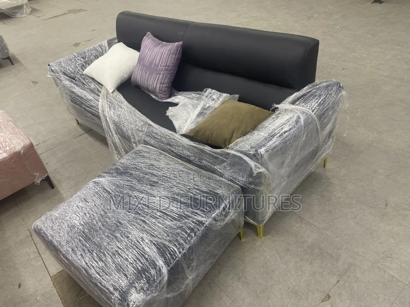 Leather Sofa 3 in 1 and Center Table