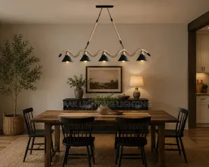 Farmhouse Rope Chandelier - 5 Heads Black