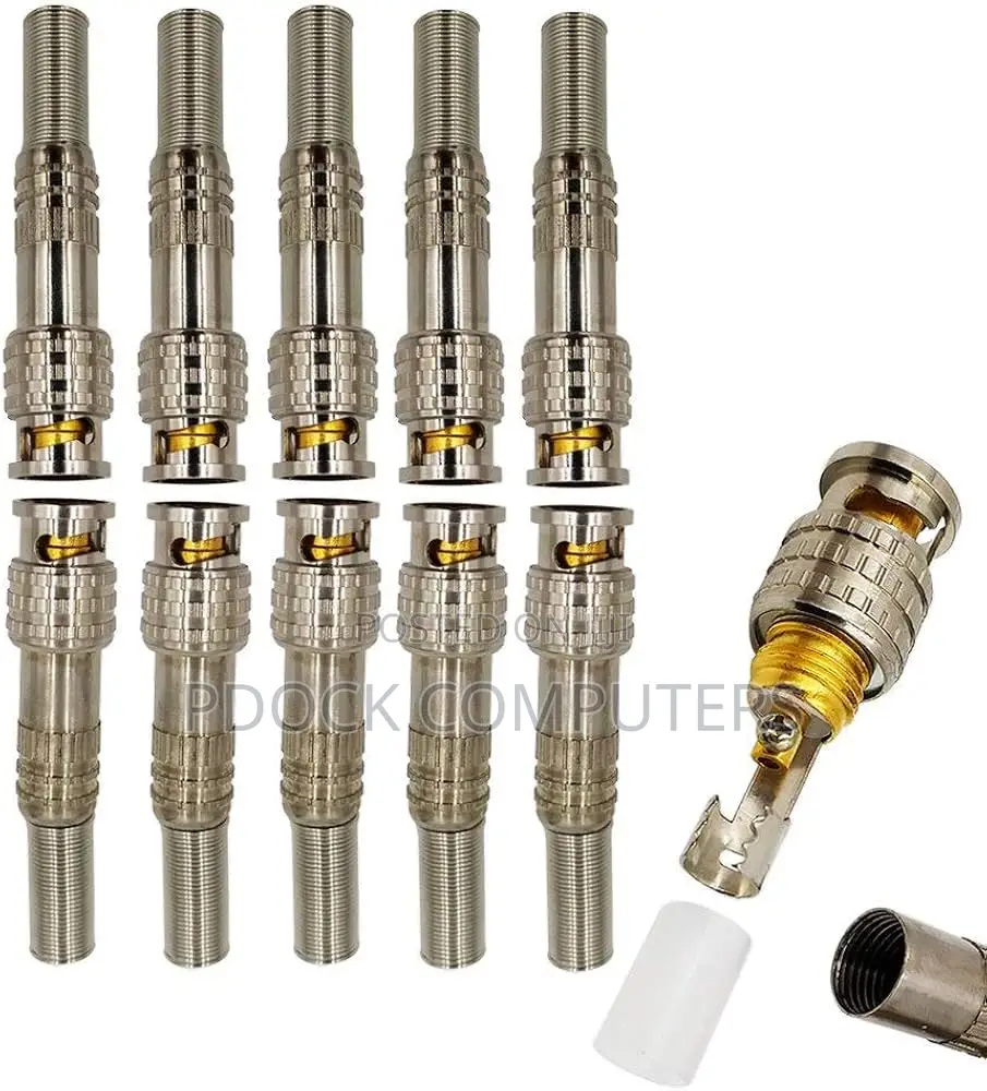 BNC Male Connector for RG-59 Coaxical Cable, Brass End, 10PACK