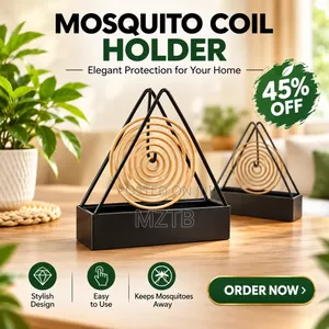 Elegant Triangular Mosquito Coil Holder Incense Burner - Black