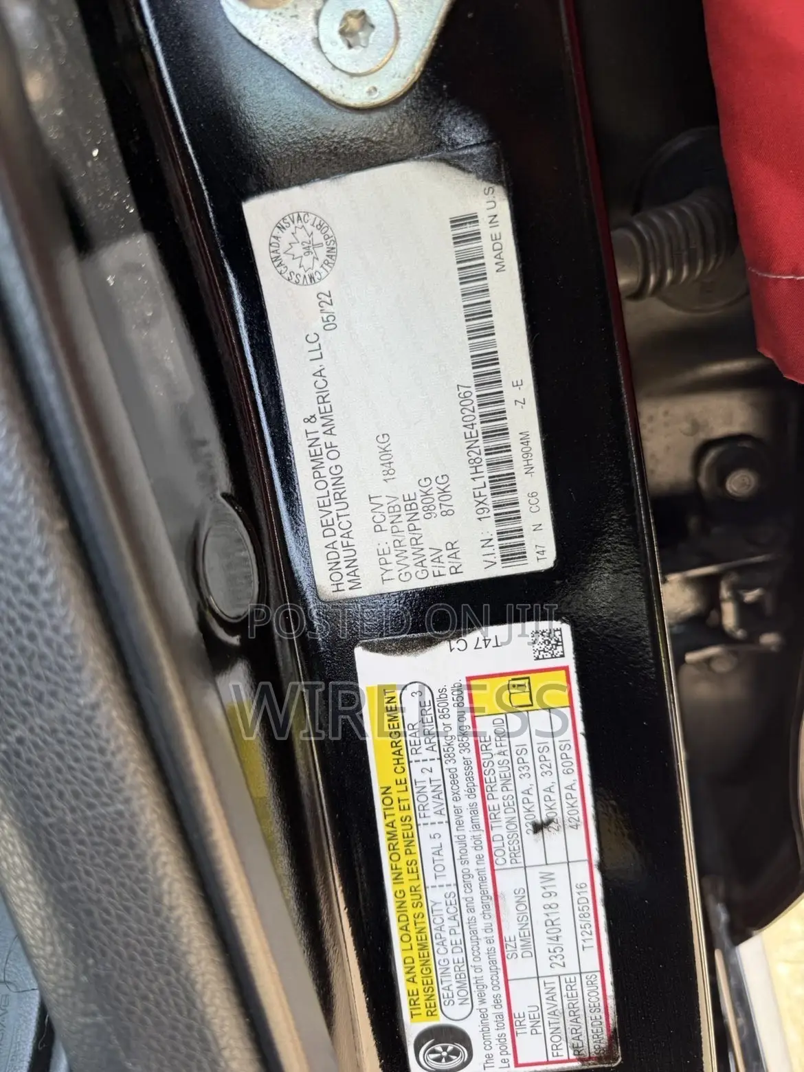 Honda Civic Sport Touring 2022 Black