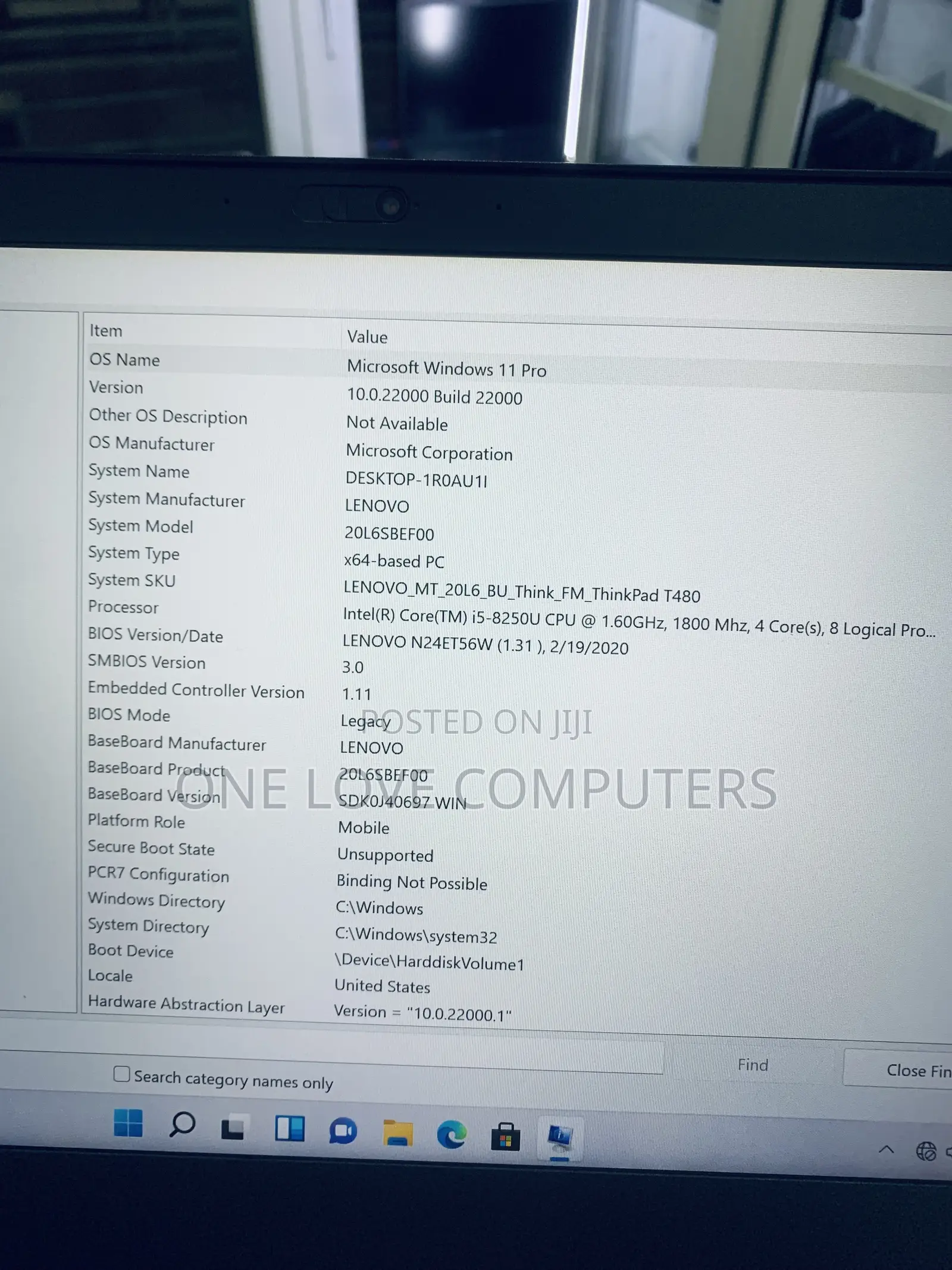 Laptop Lenovo ThinkPad T480 8GB Intel Core i5 SSD 256GB